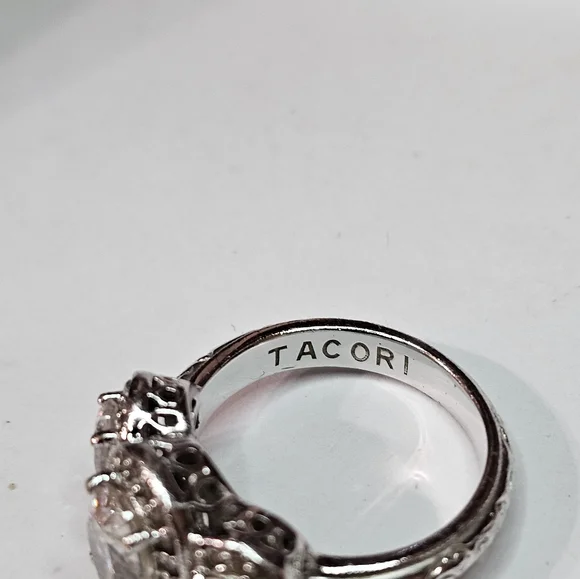 Tacori Diamonique Epiphany in Bloom Platinum Clad 925 Ring Size … - Picture 5 of 16